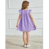Arshiner Girls Summer Dress Toddler Ruffle Sleeve Dresses Kids Swing Casual Beach Boho Sundress with Pockets for 1-7t(Purple)