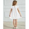 Arshiner Girls Summer Dress Toddler Ruffle Sleeve Dresses Kids Swing Casual Beach Boho Sundress with Pockets for 1-7t(White)
