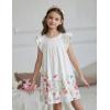 Arshiner Girls Summer Dress Toddler Ruffle Sleeve Dresses Kids Swing Casual Beach Boho Sundress with Pockets for 1-7t(White Floral)