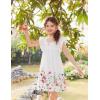 Arshiner Girls Summer Dress Toddler Ruffle Sleeve Dresses Kids Swing Casual Beach Boho Sundress with Pockets for 1-7t(White Floral)
