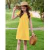 Arshiner Girls Summer Dress Tween Flutter Sleeve Pleated Front A Line Boho Beach Casual Dresses(Yellow)