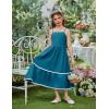 Arshiner Girls Summer Spaghetti Strap Dresses Flowy Tiered Cami Maxi Sundress with Pockets(Blue)