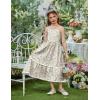 Arshiner Girls Summer Spaghetti Strap Dresses Flowy Tiered Cami Maxi Sundress with Pockets(Floral Green)