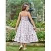 Arshiner Girls Summer Spaghetti Strap Dresses Flowy Tiered Cami Maxi Sundress with Pockets(Floral Purple)