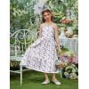 Arshiner Girls Summer Spaghetti Strap Dresses Flowy Tiered Cami Maxi Sundress with Pockets(Floral Purple)