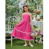 Arshiner Girls Summer Spaghetti Strap Dresses Flowy Tiered Cami Maxi Sundress with Pockets(Hot Pink)