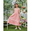 Arshiner Girls Summer Spaghetti Strap Dresses Flowy Tiered Cami Maxi Sundress with Pockets(Pink)