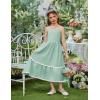 Arshiner Girls Summer Spaghetti Strap Dresses Flowy Tiered Cami Maxi Sundress with Pockets(Sage Green)