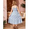 Arshiner Girl’s Sundresses Summer Boho Strap Tiered Cami Maxi Dresses with Pockets(Blue & White Floral)