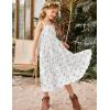 Arshiner Girl’s Sundresses Summer Boho Strap Tiered Cami Maxi Dresses with Pockets(Pink & White Floral)