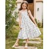 Arshiner Girl’s Sundresses Summer Boho Strap Tiered Cami Maxi Dresses with Pockets(Pink & White Floral)