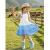 Arshiner Toddler Dress Little Girls Summer Cotton Backless High Low Hem Beach Casual Sundress with Pockets(Blue Color Block)
