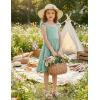 Arshiner Toddler Dress Little Girls Summer Cotton Backless High Low Hem Beach Casual Sundress with Pockets(Light Green)
