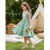 Arshiner Toddler Dress Little Girls Summer Cotton Backless High Low Hem Beach Casual Sundress with Pockets(Light Green)