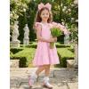 Arshiner Toddler Dress Little Girls Summer Cotton Backless High Low Hem Beach Casual Sundress with Pockets(Pink)