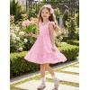 Arshiner Toddler Dress Little Girls Summer Cotton Backless High Low Hem Beach Casual Sundress with Pockets(Pink)