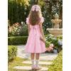 Arshiner Toddler Dress Little Girls Summer Cotton Backless High Low Hem Beach Casual Sundress with Pockets(Pink)