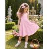 Arshiner Toddler Dress Little Girls Summer Cotton Backless High Low Hem Beach Casual Sundress with Pockets(Pink)