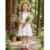 Arshiner Toddler Dress Little Girls Summer Cotton Backless High Low Hem Beach Casual Sundress with Pockets(White Floral)