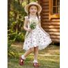 Arshiner Toddler Dress Little Girls Summer Cotton Backless High Low Hem Beach Casual Sundress with Pockets(White Floral)
