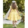 Arshiner Toddler Dress Little Girls Summer Cotton Backless High Low Hem Beach Casual Sundress with Pockets(Yellow White Plaid)