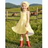 Arshiner Toddler Dress Little Girls Summer Cotton Backless High Low Hem Beach Casual Sundress with Pockets(Yellow White Plaid)