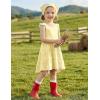 Arshiner Toddler Dress Little Girls Summer Cotton Backless High Low Hem Beach Casual Sundress with Pockets(Yellow White Plaid)