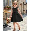 Arshiner Toddler Girls Summer Dress Backless Sleeveless Cotton Casual Beach Party Sundress with Pockets(Black)