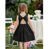 Arshiner Toddler Girls Summer Dress Backless Sleeveless Cotton Casual Beach Party Sundress with Pockets(Black)