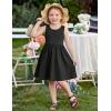 Arshiner Toddler Girls Summer Dress Backless Sleeveless Cotton Casual Beach Party Sundress with Pockets(Black)