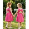 Arshiner Toddler Girls Summer Dress Backless Sleeveless Cotton Casual Beach Party Sundress with Pockets(Hot Pink)