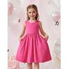 Arshiner Toddler Girls Summer Dress Backless Sleeveless Cotton Casual Beach Party Sundress with Pockets(Hot Pink)