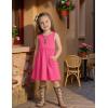 Arshiner Toddler Girls Summer Dress Backless Sleeveless Cotton Casual Beach Party Sundress with Pockets(Hot Pink)
