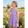 Arshiner Toddler Girls Summer Dress Backless Sleeveless Cotton Casual Beach Party Sundress with Pockets(Lavender)