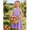 Arshiner Toddler Girls Summer Dress Backless Sleeveless Cotton Casual Beach Party Sundress with Pockets(Lavender)