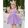 Arshiner Toddler Girls Summer Dress Backless Sleeveless Cotton Casual Beach Party Sundress with Pockets(Lavender)
