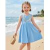 Arshiner Toddler Girls Summer Dress Backless Sleeveless Cotton Casual Beach Party Sundress with Pockets(Light Blue)