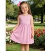 Arshiner Toddler Girls Summer Dress Backless Sleeveless Cotton Casual Beach Party Sundress with Pockets(Light Pink)