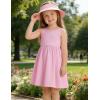 Arshiner Toddler Girls Summer Dress Backless Sleeveless Cotton Casual Beach Party Sundress with Pockets(Light Pink)