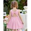 Arshiner Toddler Girls Summer Dress Backless Sleeveless Cotton Casual Beach Party Sundress with Pockets(Light Pink)