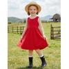 Arshiner Toddler Girls Summer Dress Backless Sleeveless Cotton Casual Beach Party Sundress with Pockets(Red)