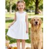 Arshiner Toddler Girls Summer Dress Backless Sleeveless Cotton Casual Beach Party Sundress with Pockets(White)