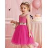 Arshiner Toddler Tulle Dress Summer Spaghetti Strap Party Tutu Flower Girl Dresses with Belt 3-8Y(Hot Pink)