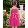 Arshiner Toddler Tulle Dress Summer Spaghetti Strap Party Tutu Flower Girl Dresses with Belt 3-8Y(Hot Pink)