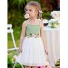 Arshiner Toddler Tulle Dress Summer Spaghetti Strap Party Tutu Flower Girl Dresses with Belt 3-8Y(Ice Green)