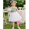Arshiner Toddler Tulle Dress Summer Spaghetti Strap Party Tutu Flower Girl Dresses with Belt 3-8Y(Ice Green)