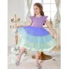 Arshiner Toddler Tutu Dress Girls Fluffy Tiered Summer Dresses Cute Party Tulle Sundress for Kids 2-7Y(Purple Gradient)