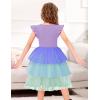 Arshiner Toddler Tutu Dress Girls Fluffy Tiered Summer Dresses Cute Party Tulle Sundress for Kids 2-7Y(Purple Gradient)