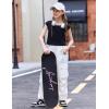 Arshiner Trendy Crop Tops for Girls Short Sleeve Summer Shirts Square Neck Slim Fit Tee Blouse(Black)