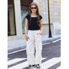 Arshiner Trendy Crop Tops for Girls Short Sleeve Summer Shirts Square Neck Slim Fit Tee Blouse(Black)